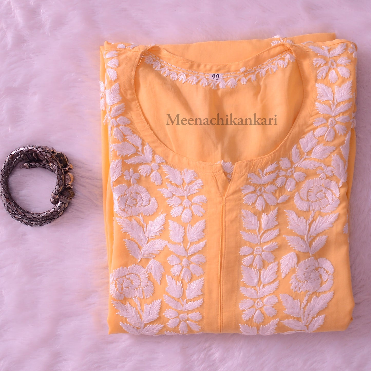 Saher Yellow Modal Straight Kurta