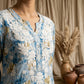 Aaira Teal Blue Mull Cotton Chikankari Kurta Set