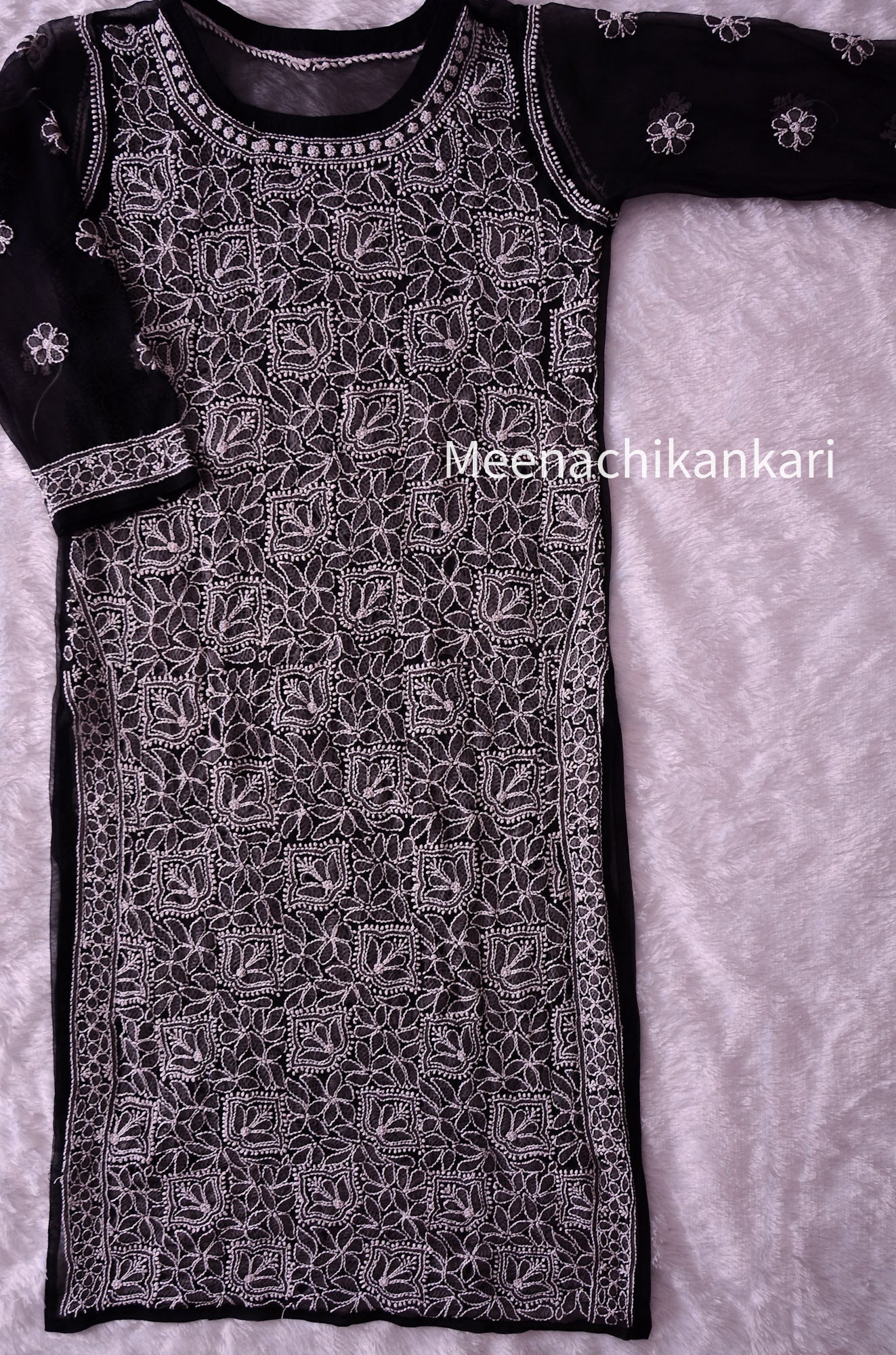 Aayat Black Georgette Kurta (Including Slip)