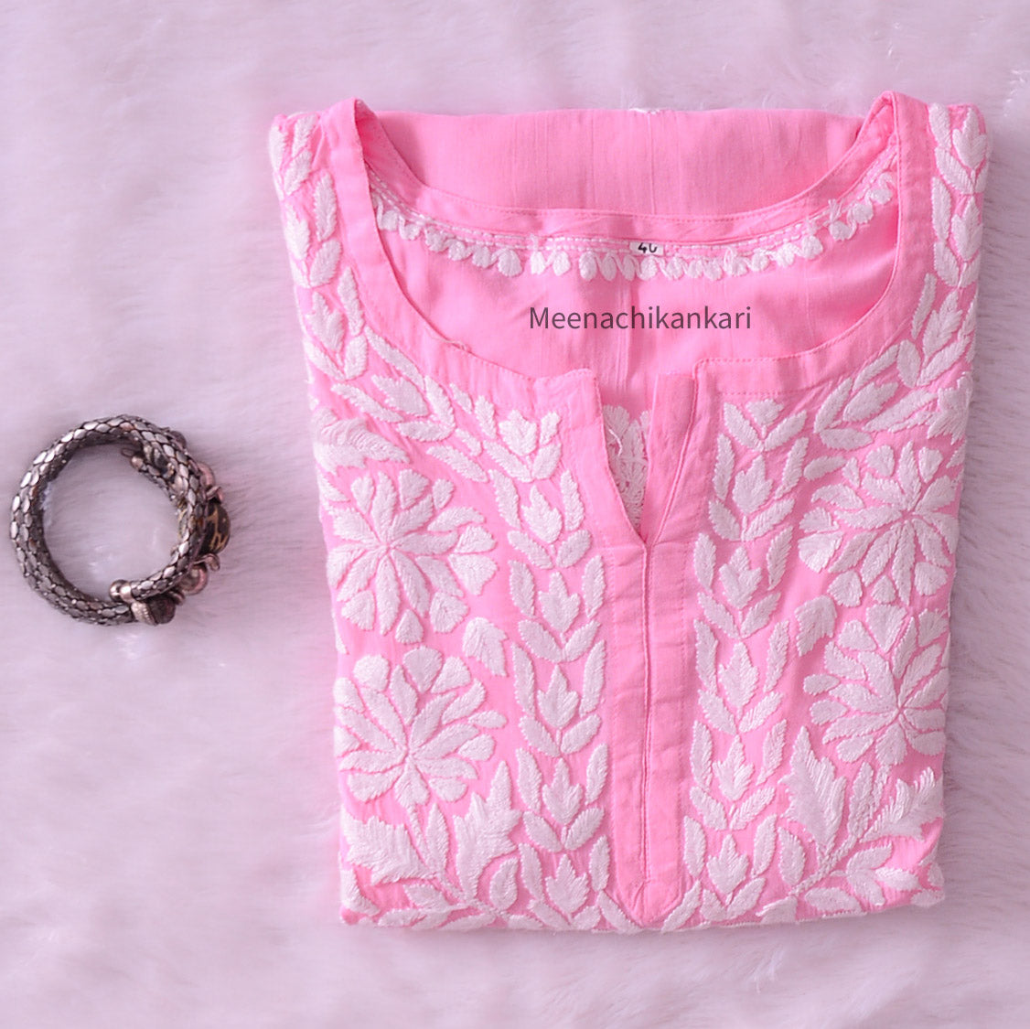 Irya Pink Long Straight Kurta