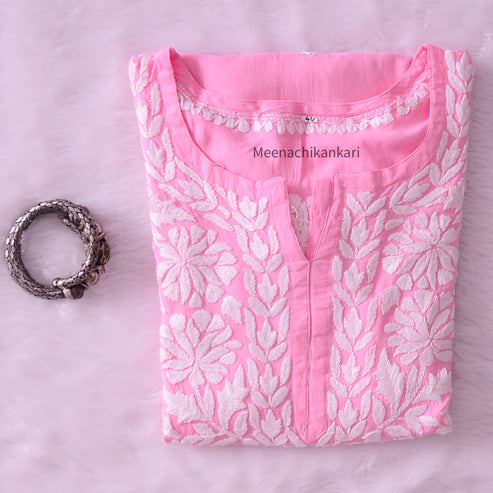Irya Pink Long Straight Kurta