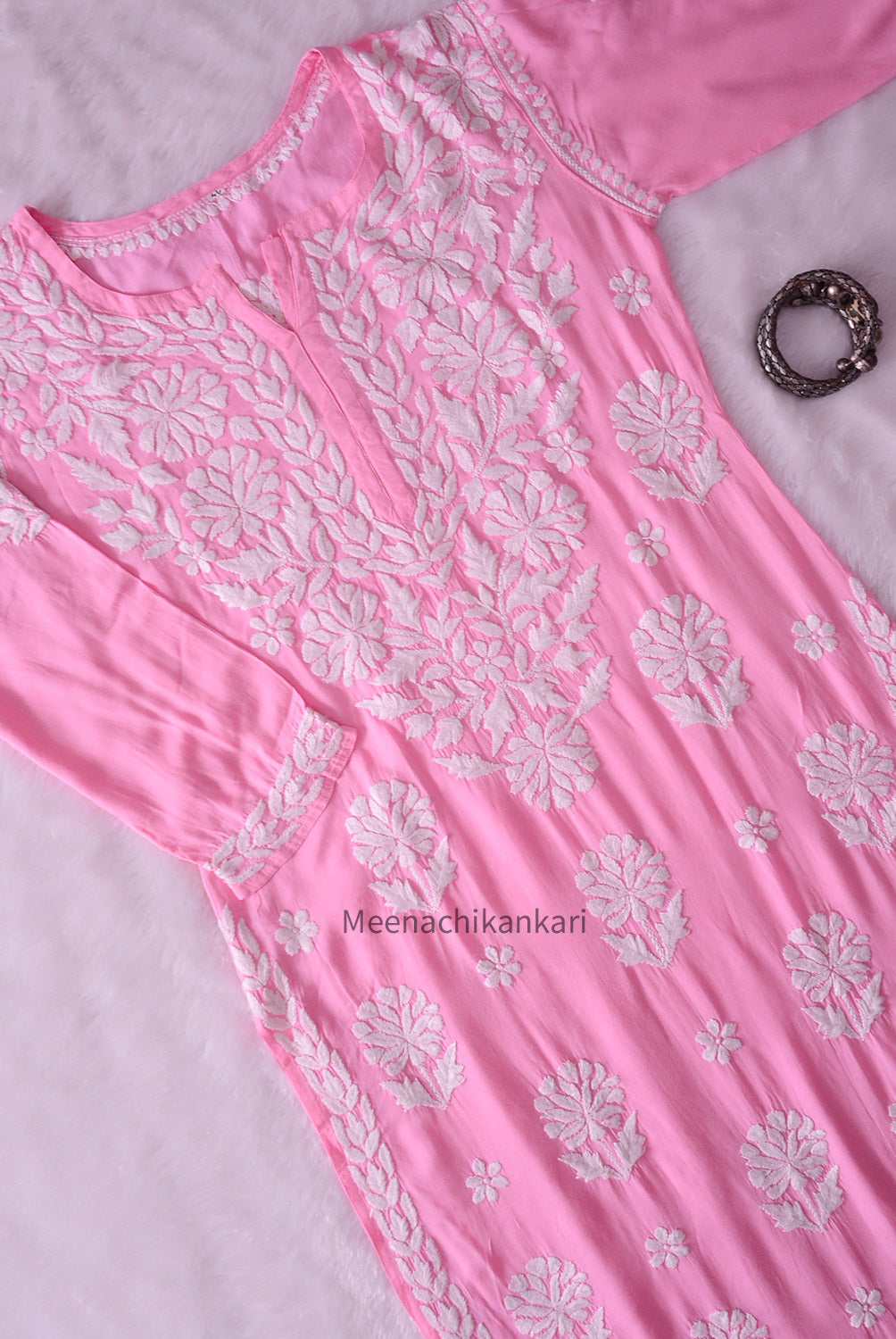 Irya Pink Long Straight Kurta