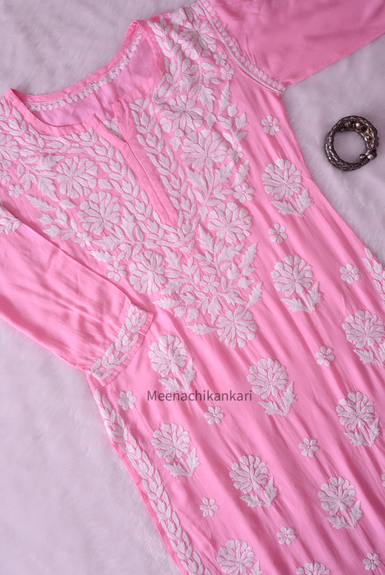 Irya Pink Long Straight Kurta