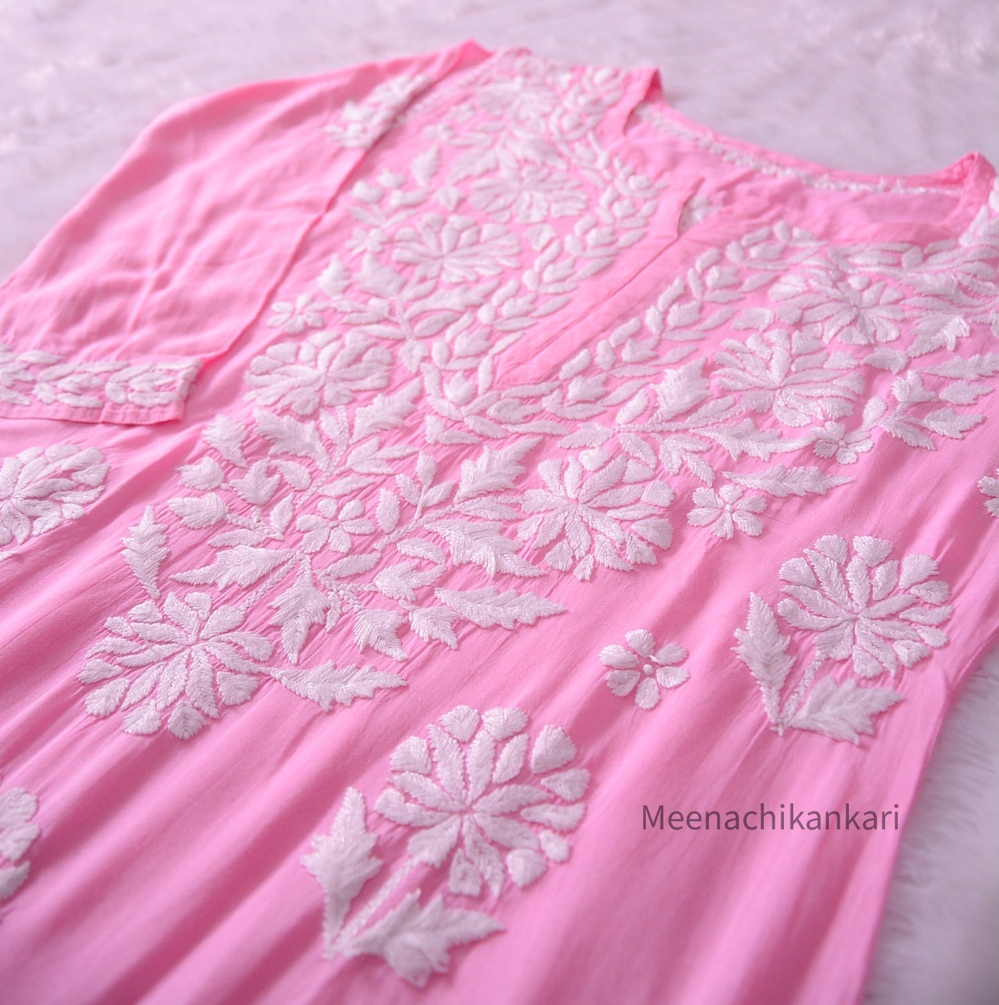 Irya Pink Long Straight Kurta
