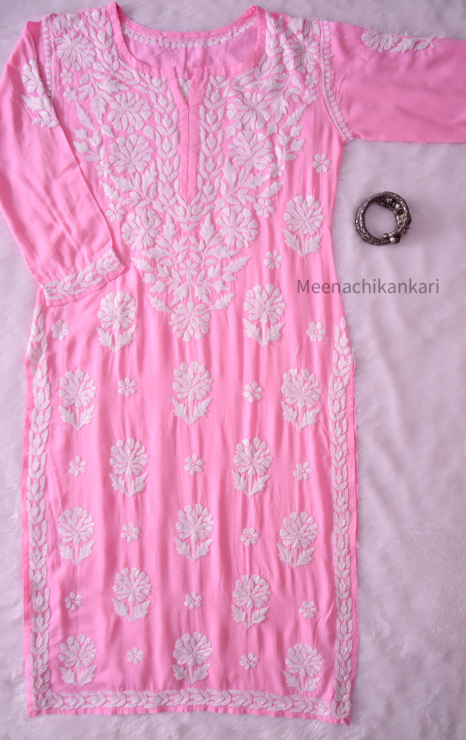 Irya Pink Long Straight Kurta