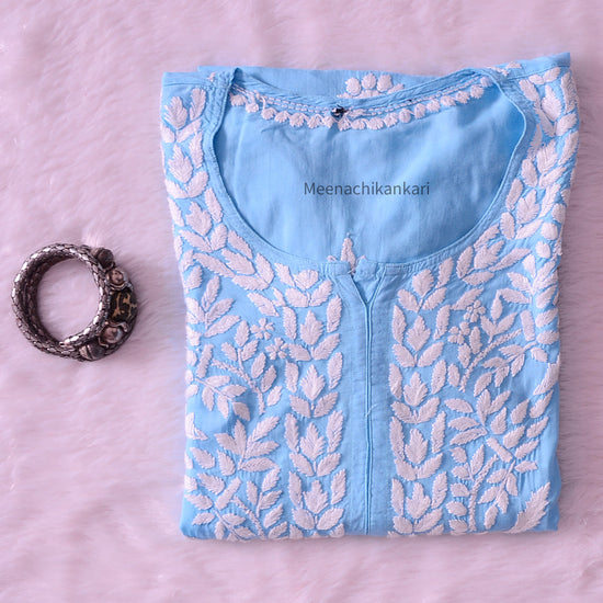 Saiba Ocean Blue Modal Straight Kurta