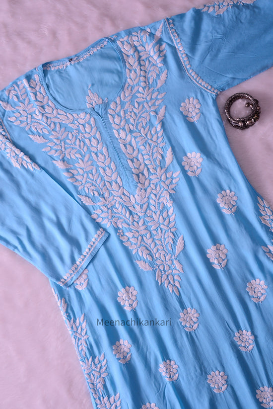 Saiba Ocean Blue Modal Straight Kurta