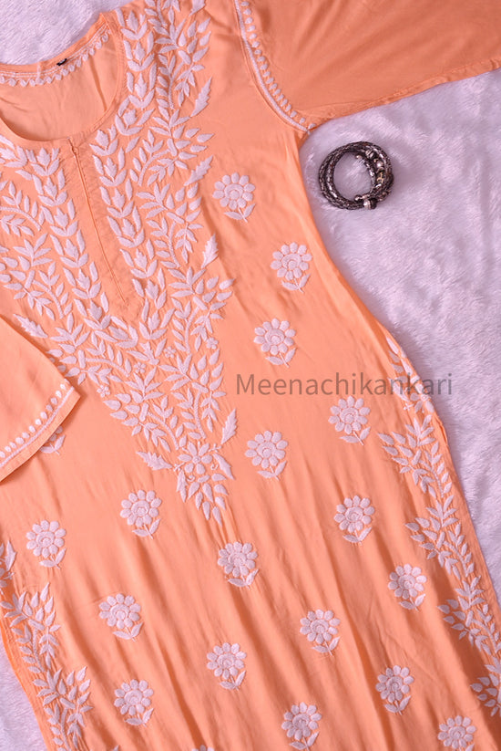 Saiba Peach Modal Straight Kurta