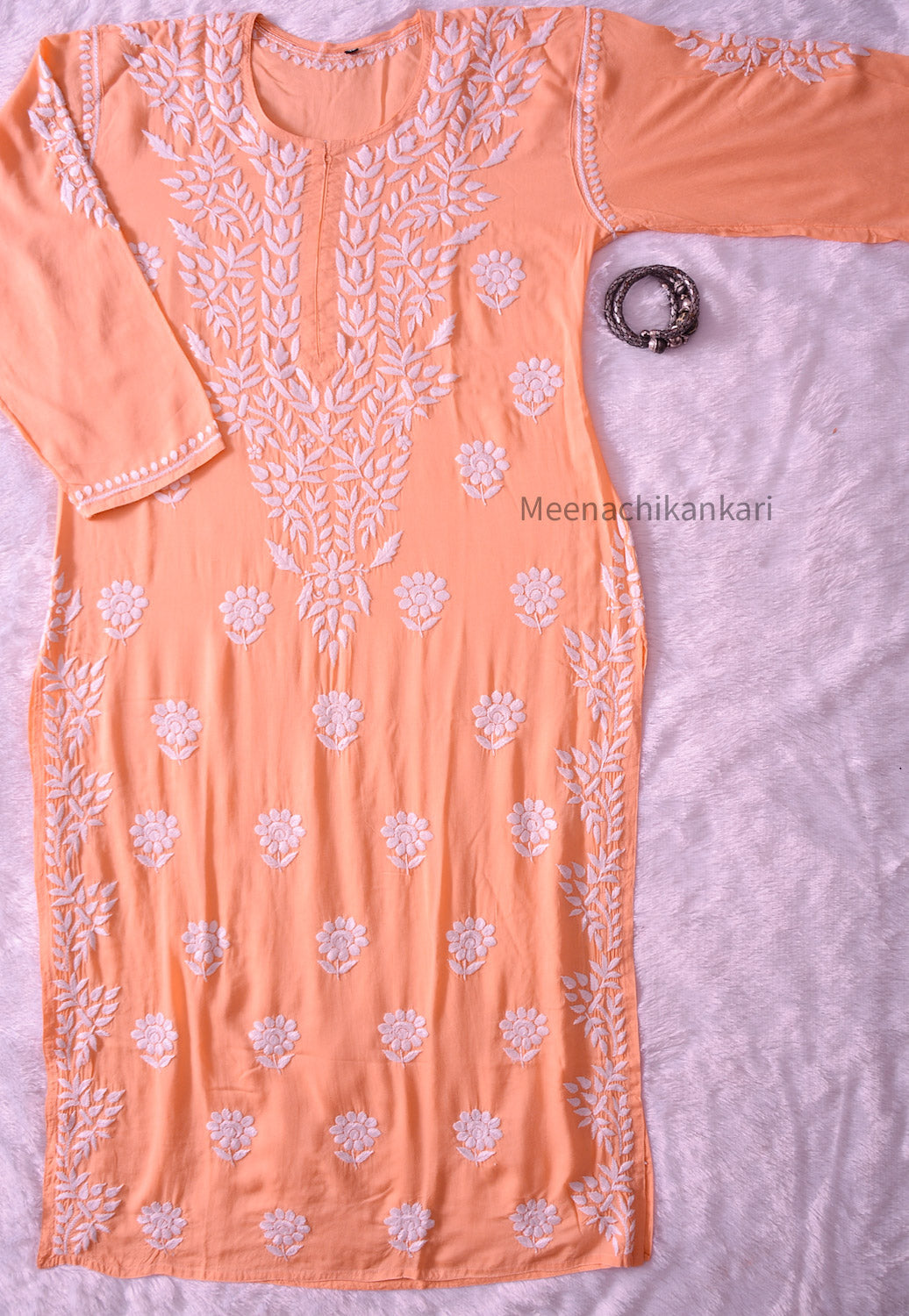 Saiba Peach Modal Straight Kurta