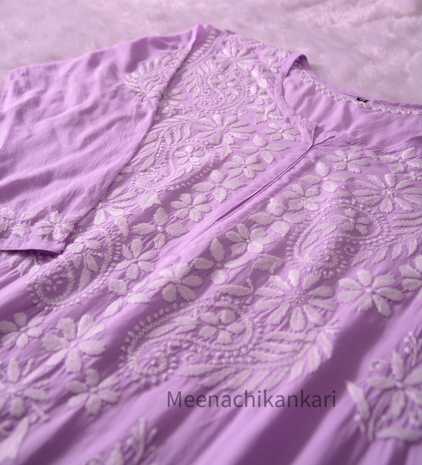 Gazal lilac Long Straight Kurta