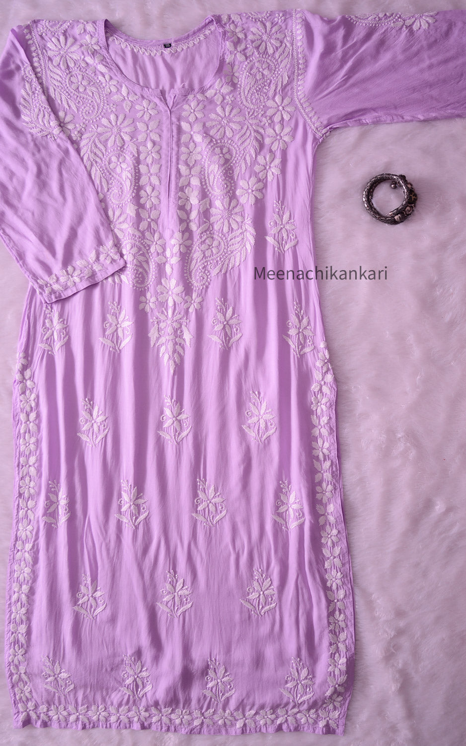 Gazal lilac Long Straight Kurta