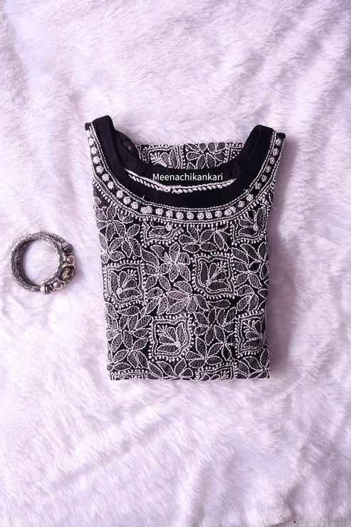 Aayat Black Georgette Kurta (Including Slip)
