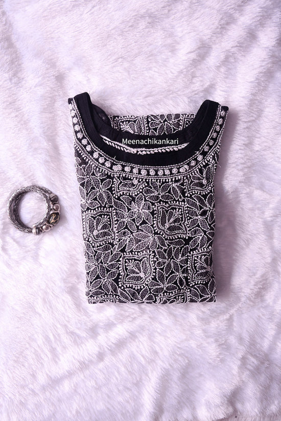 Aayat Black Georgette Kurta (Including Slip)