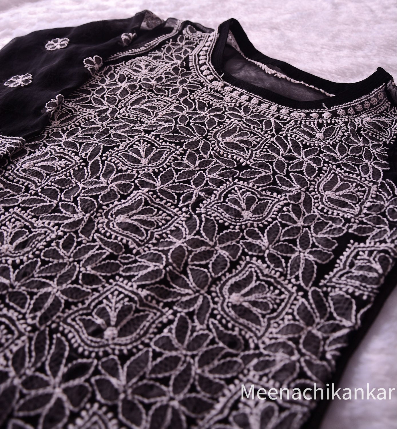 Aayat Black Georgette Kurta (Including Slip)