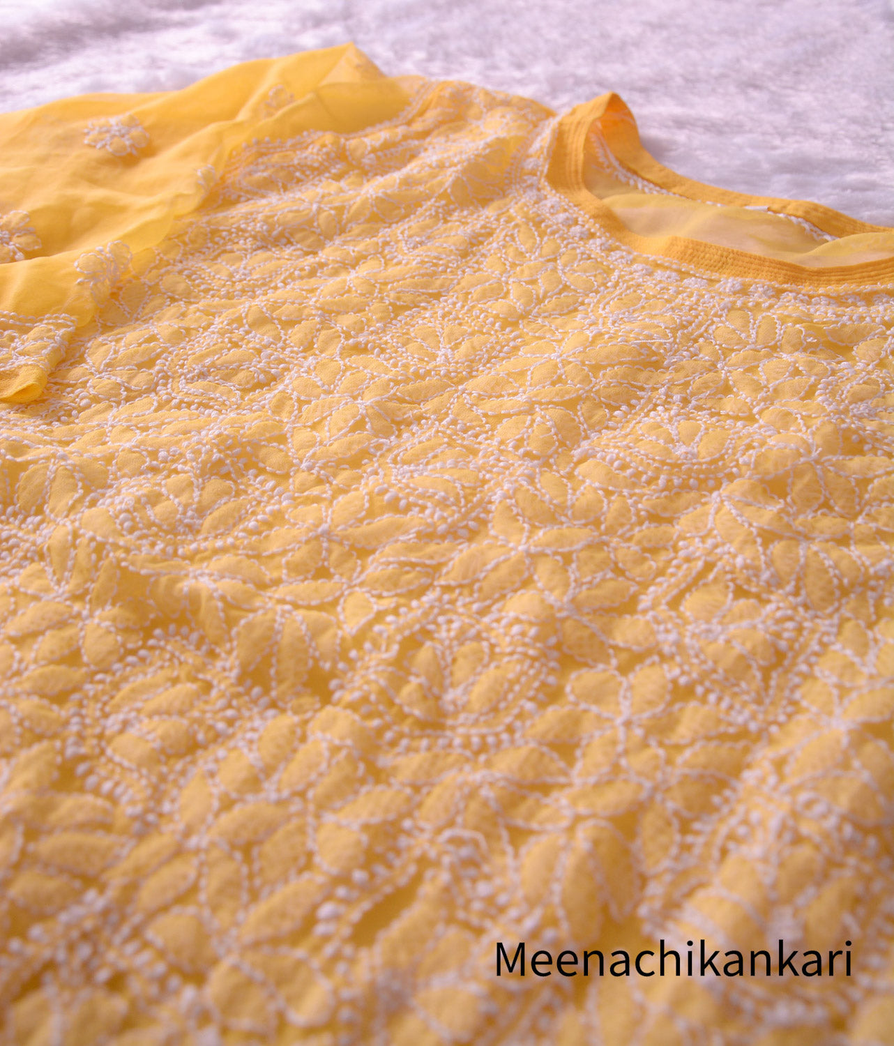 Aayat Yellow Long Georgette Kurta (Including Slip)