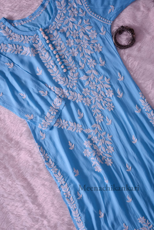 Suhana Ocean Blue Modal Straight Kurta