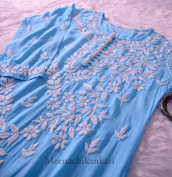 Suhana Ocean Blue Modal Straight Kurta