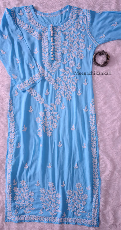 Suhana Ocean Blue Modal Straight Kurta