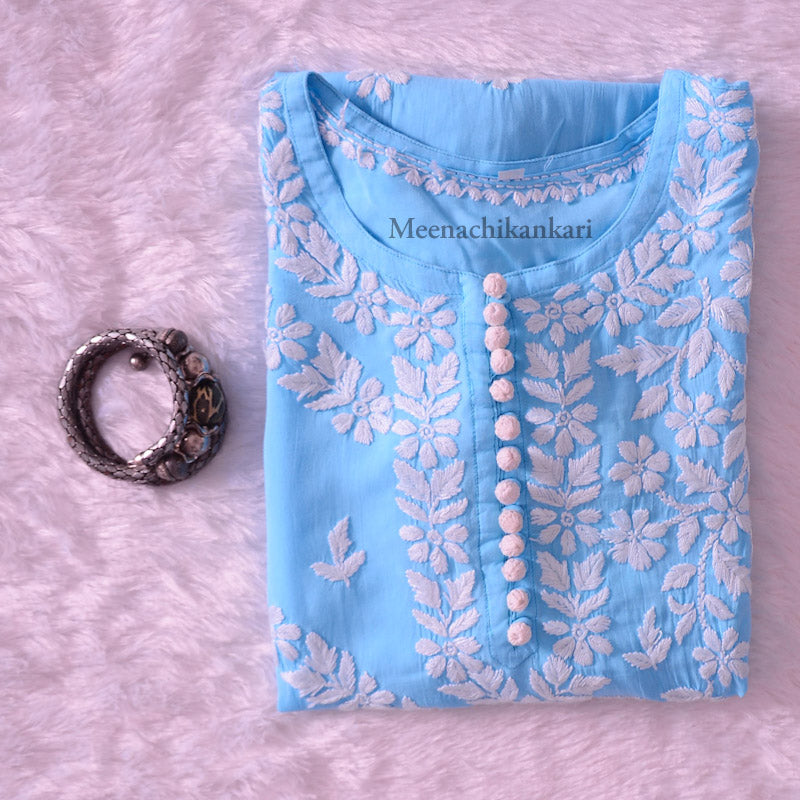 Suhana Ocean Blue Modal Straight Kurta