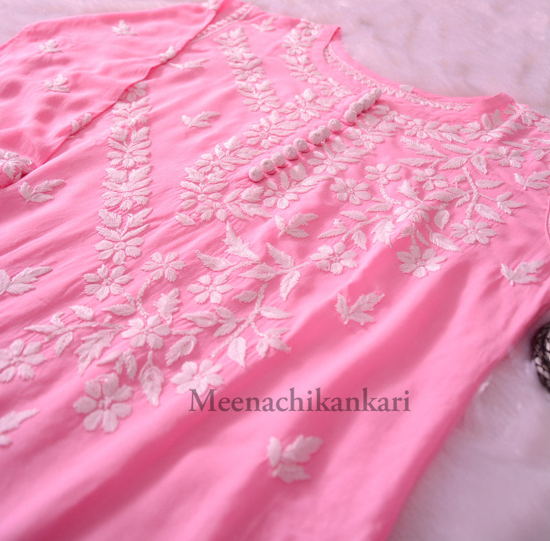 Suhana Pink Modal Straight Kurta
