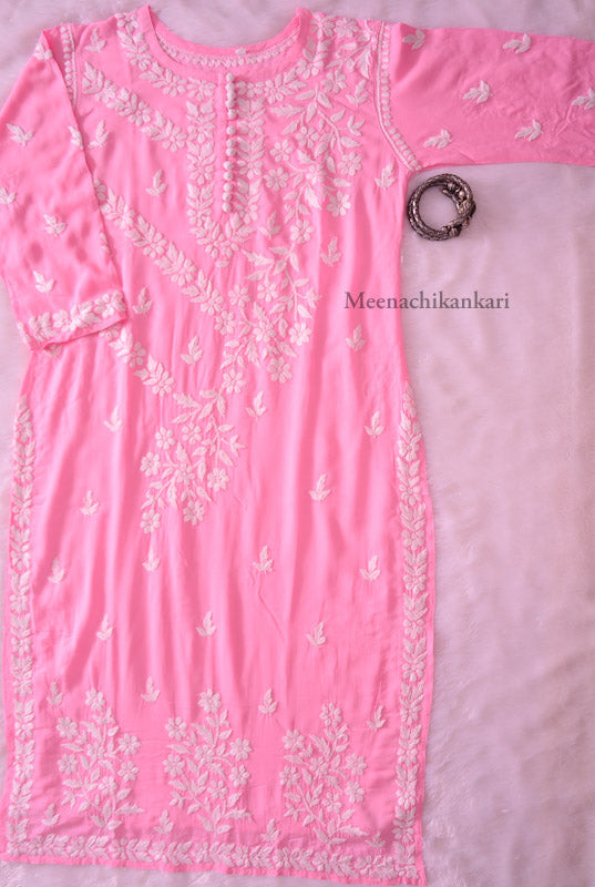 Suhana Pink Modal Straight Kurta