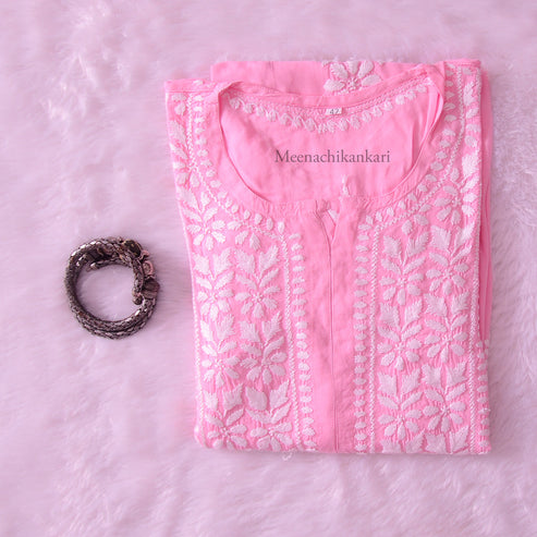 Ariana Pink Modal Straight Kurta