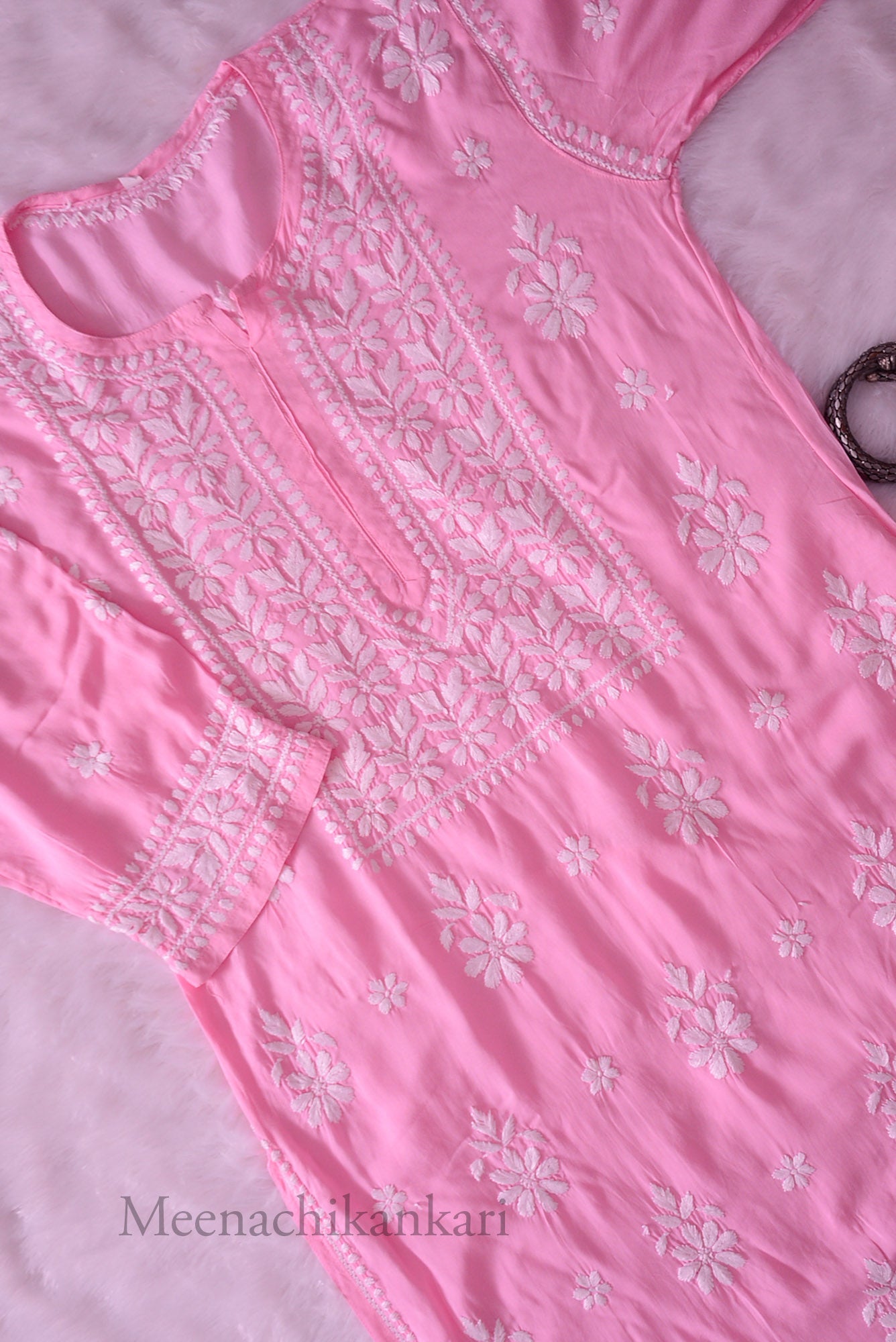 Ariana Pink Modal Straight Kurta