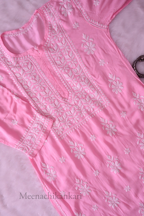 Ariana Pink Modal Straight Kurta