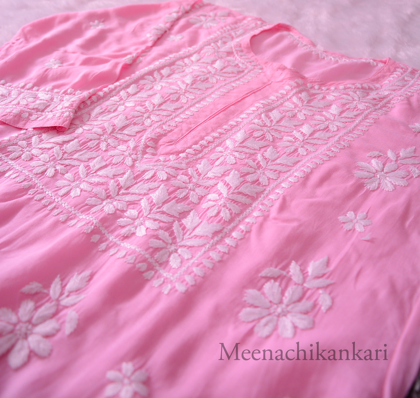Ariana Pink Modal Straight Kurta