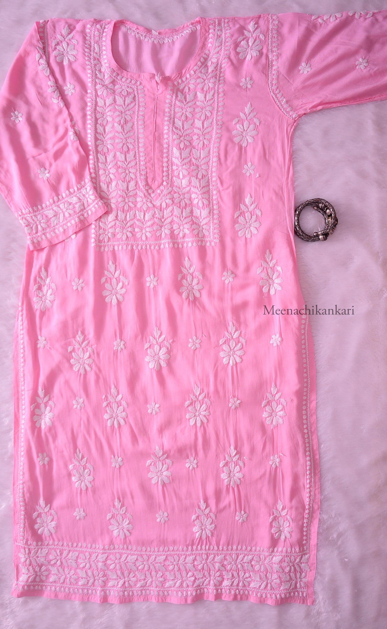 Ariana Pink Modal Straight Kurta