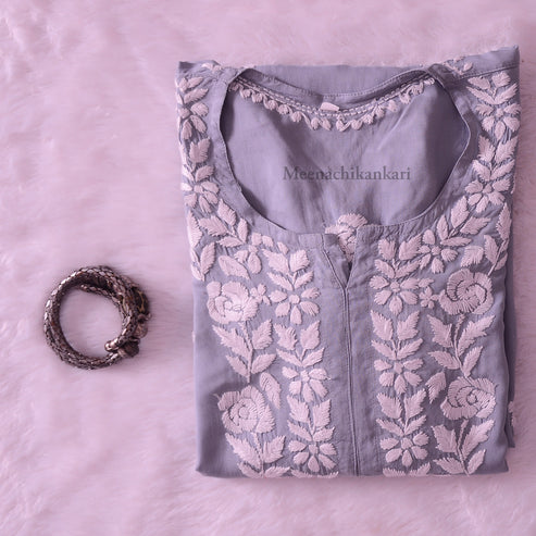 Saher Grey Modal Straight Kurta - Grey