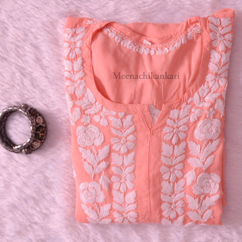 Saher Peach Modal Straight Kurta