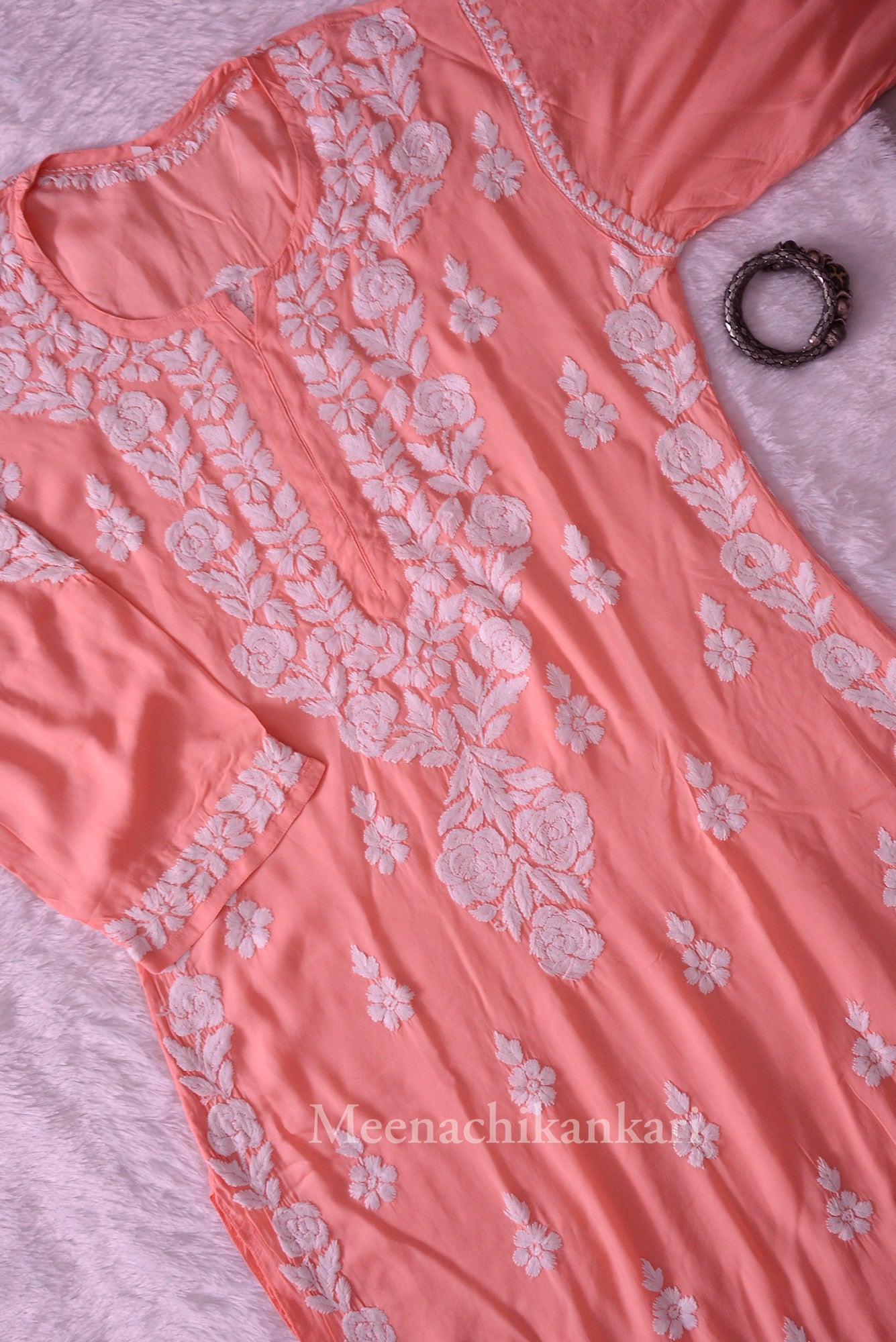 Saher Peach Modal Straight Kurta