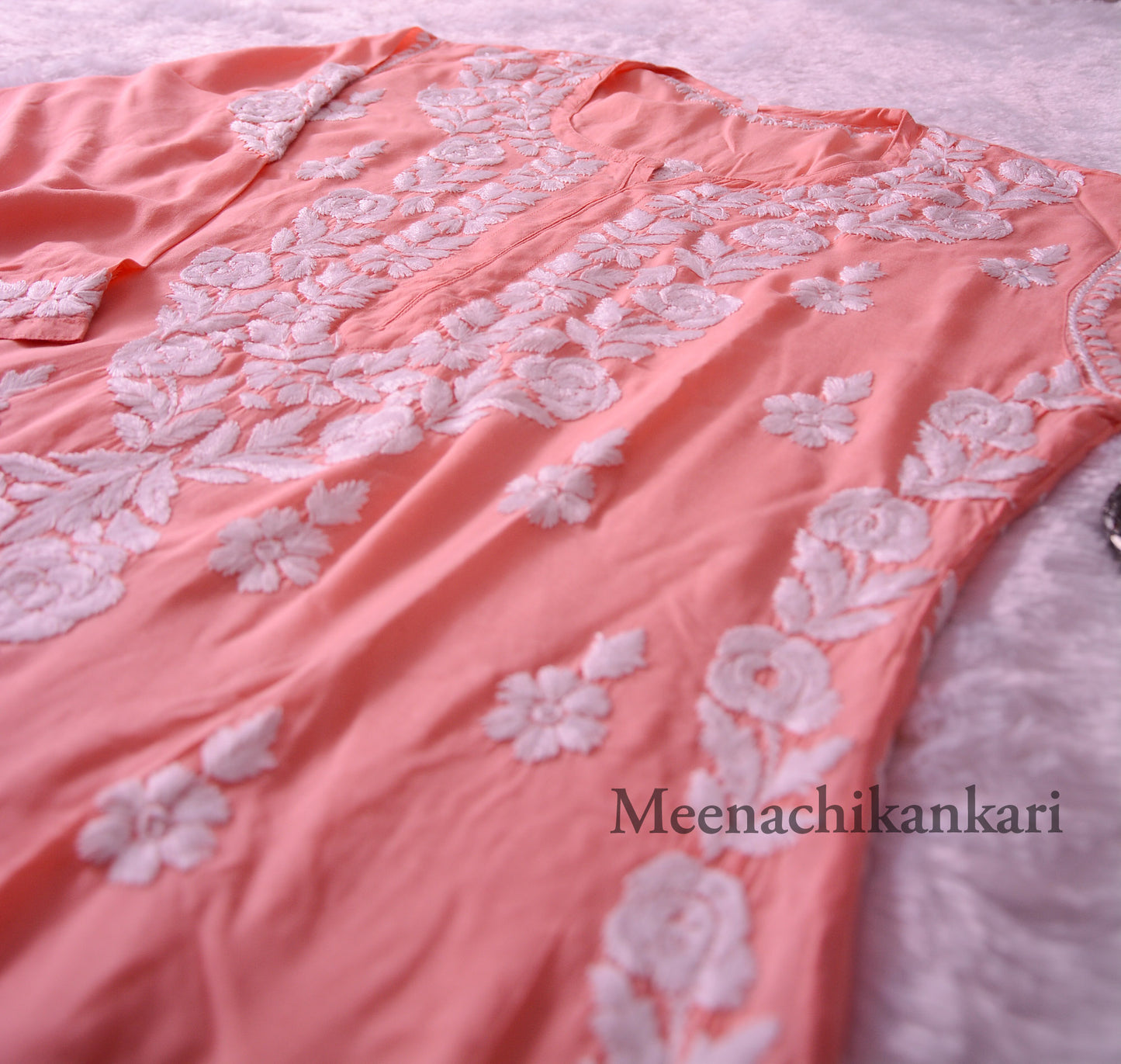 Saher Peach Modal Straight Kurta