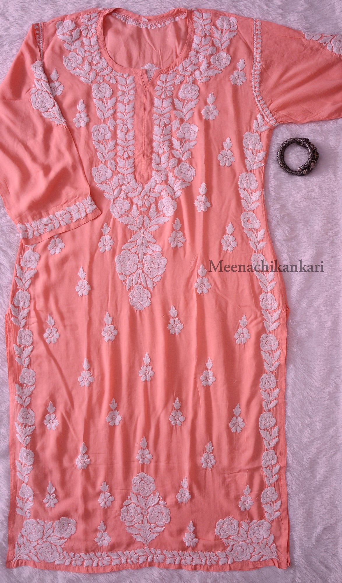 Saher Peach Modal Straight Kurta