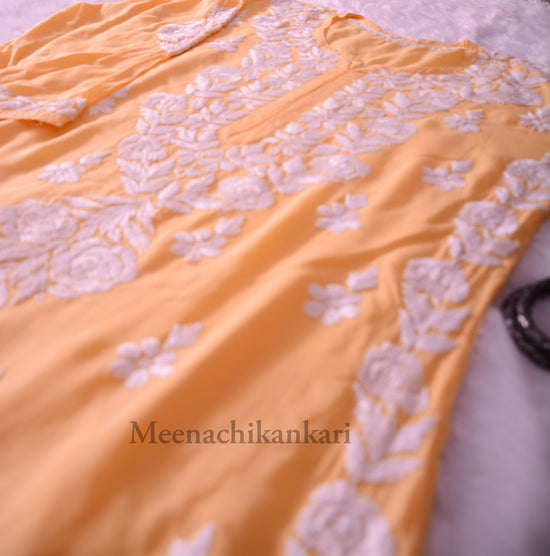 Saher Yellow Modal Straight Kurta