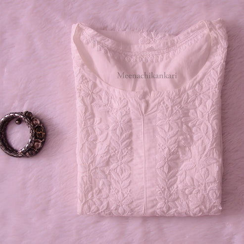 Haya White Modal Straight Kurta