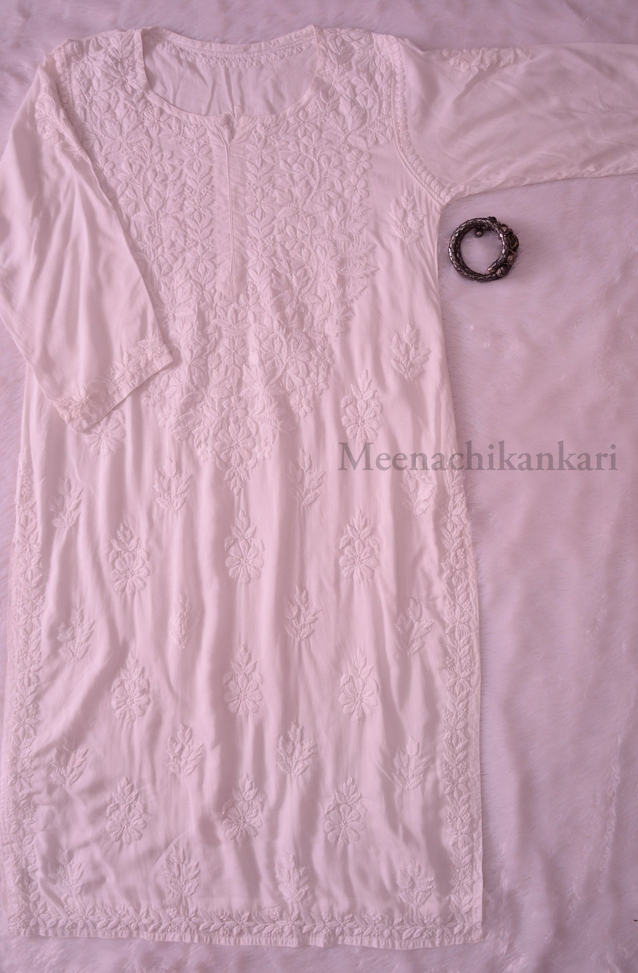 Haya White Modal Straight Kurta
