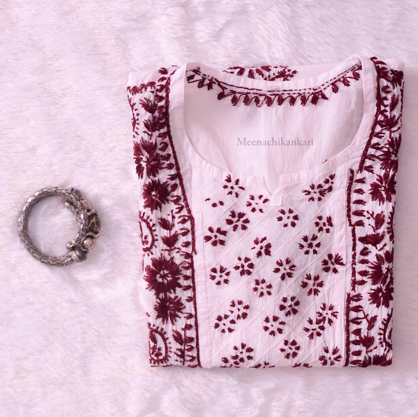 Falguni White&Brown Cotton Kurta