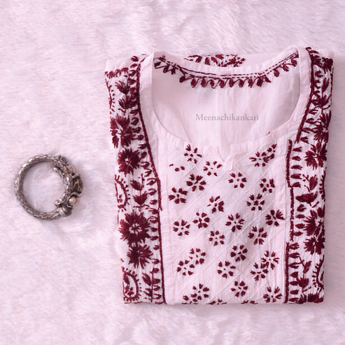 Falguni White&Brown Cotton Kurta