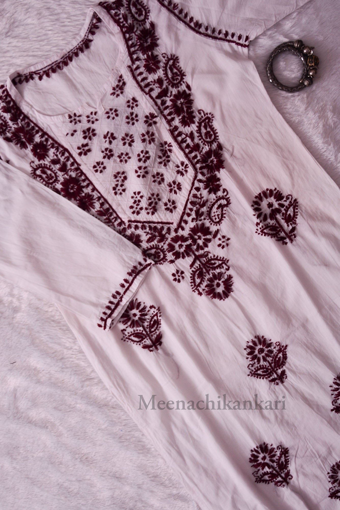 Falguni White&Brown Cotton Kurta