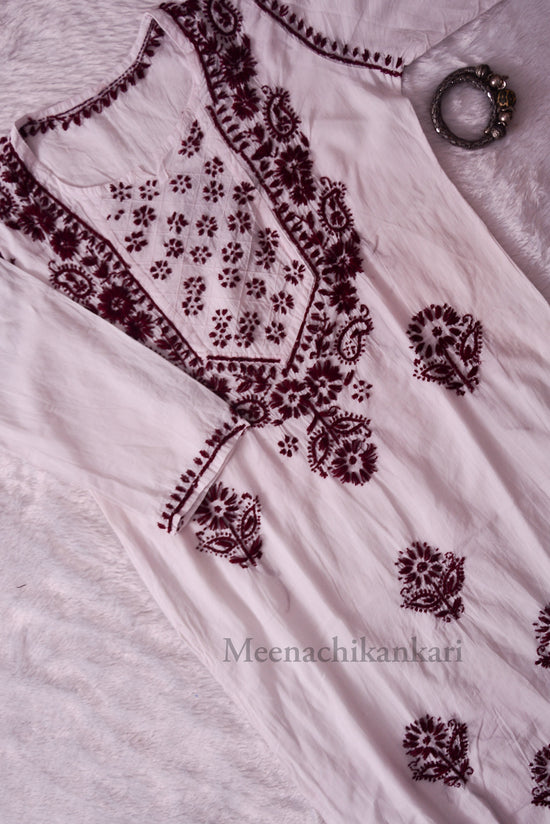 Falguni White&Brown Cotton Kurta