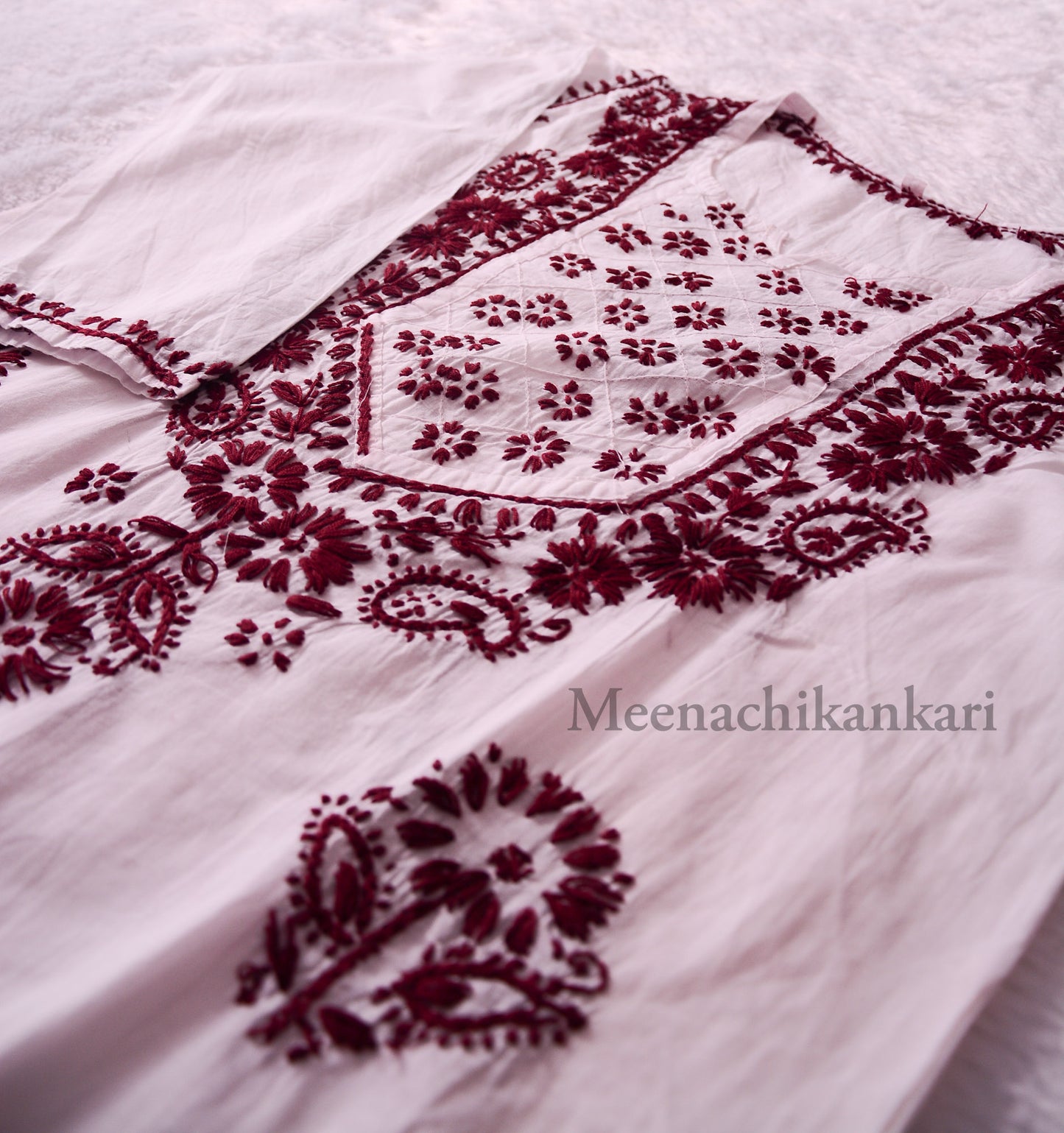 Falguni White&Brown Cotton Kurta