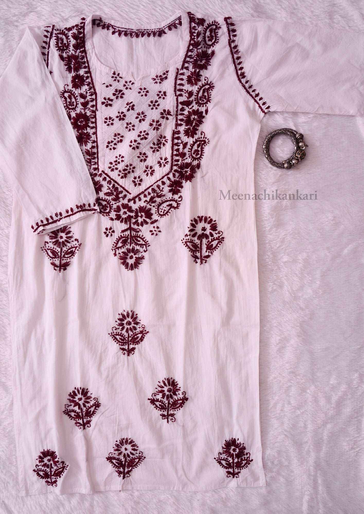 Falguni White&Brown Cotton Kurta