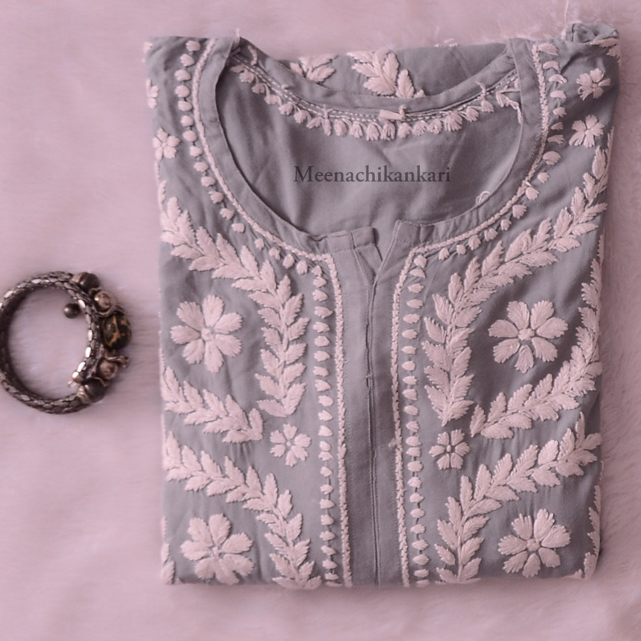 Hayat Grey Rayon Straight Long Kurta