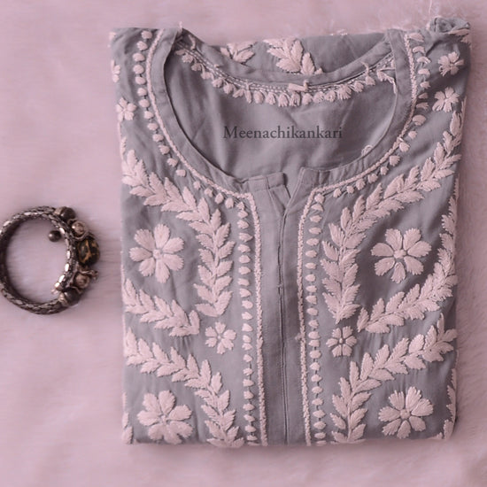 Hayat Grey Rayon Straight Long Kurta