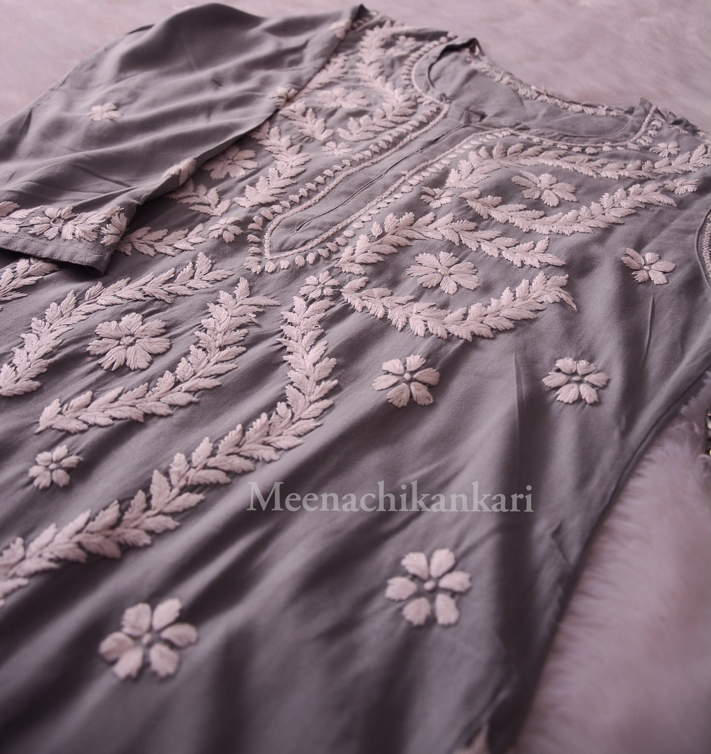 Hayat Grey Rayon Straight Long Kurta