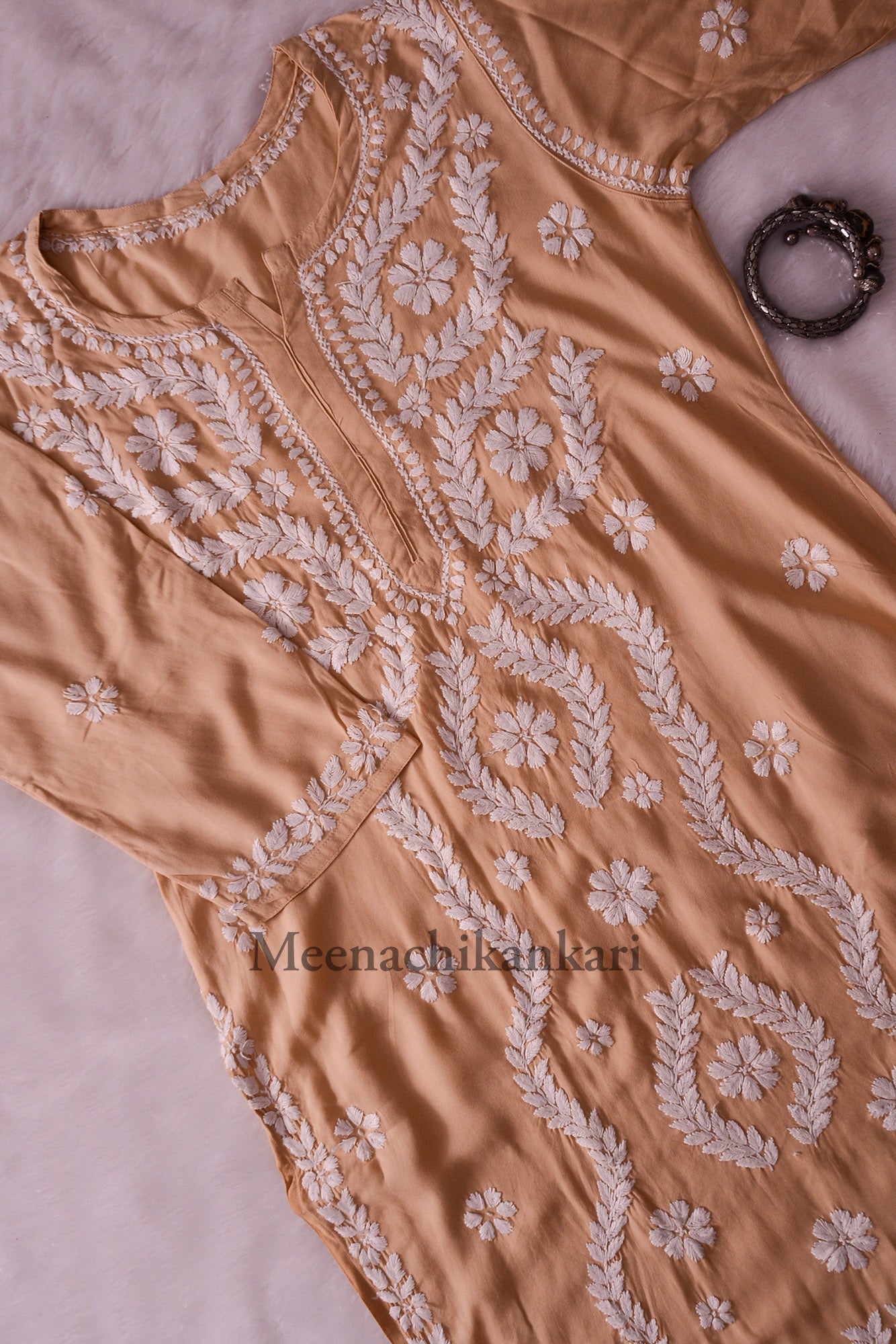 Hayat Beige Rayon Straight Kurta