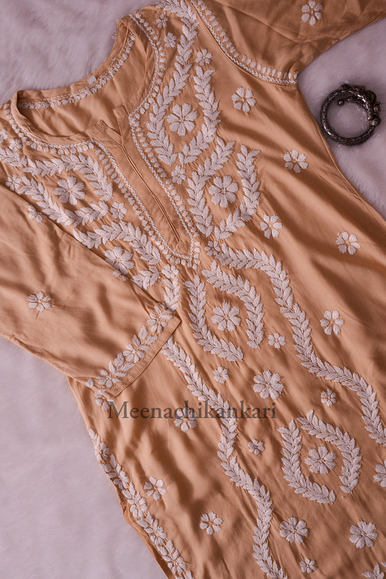 Hayat Beige Rayon Straight Kurta