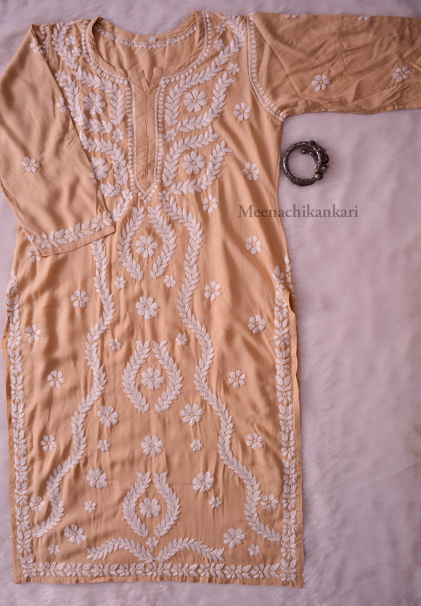 Hayat Beige Rayon Straight Kurta